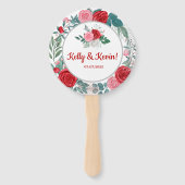 Éventail Mariage d'aquarelle rouge (Devant)