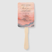 Éventail Mariage d'aquarelle Sunset Mountain Rustic (Devant)