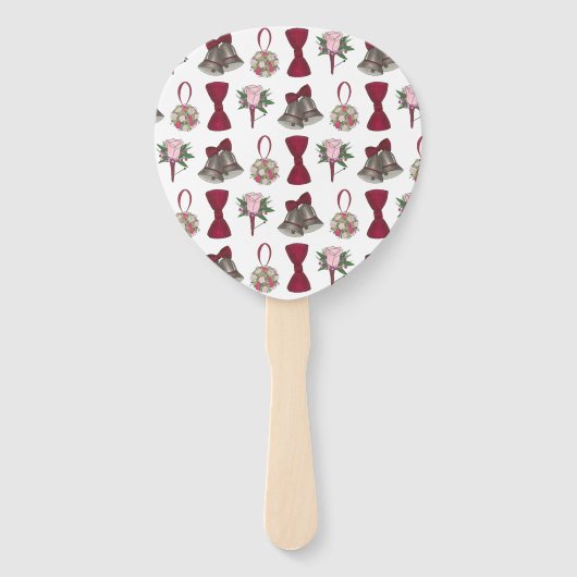 Éventail Mariage d'argent Bells programme de cérémonie de m (Dos)