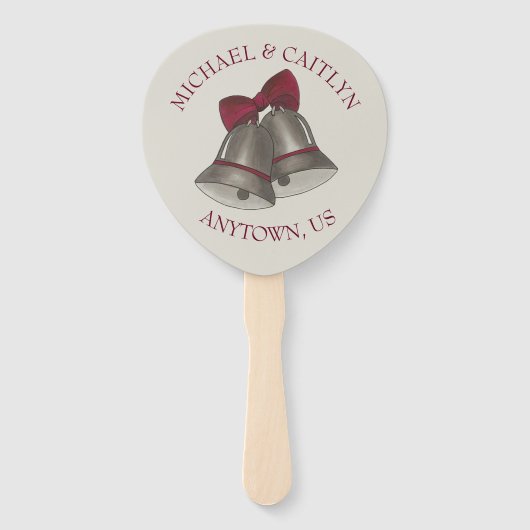 Éventail Mariage d'argent Bells programme de cérémonie de m (Devant)