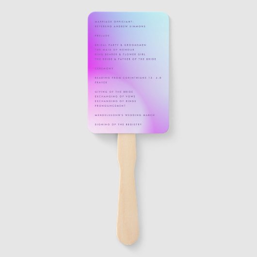 Éventail Mariage de automne violet ultra moderne (Dos)