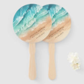 Éventail Mariage de bienvenue de Ocean Beach Day (Devant et derrière)