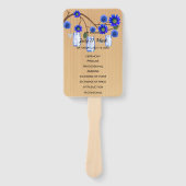 Éventail Mariage de bocal de Mason bleu rustique (Devant)