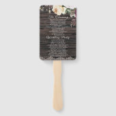 Éventail Mariage de bois rustique Lace Floral Wedding Progr (Dos)