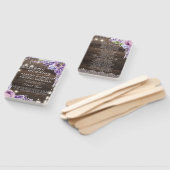 Éventail Mariage de bois rustique Lace Lavender Programme d (Non-assemblé)