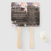 Éventail Mariage de bois rustique Lavender Lace Programme d (Devant et derrière)