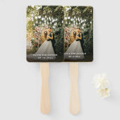 Éventail Mariage de cadre doré rose fleuri de bienvenue (Devant et derrière)