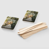 Éventail Mariage de cadre doré rose fleuri de bienvenue (Non-assemblé)