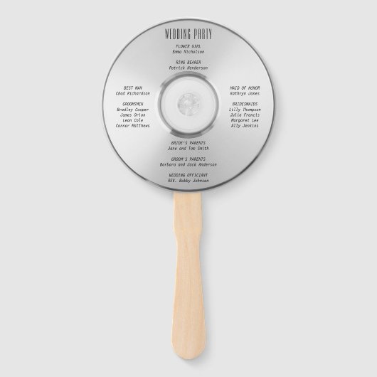 Éventail Mariage de CD de musique (Dos)