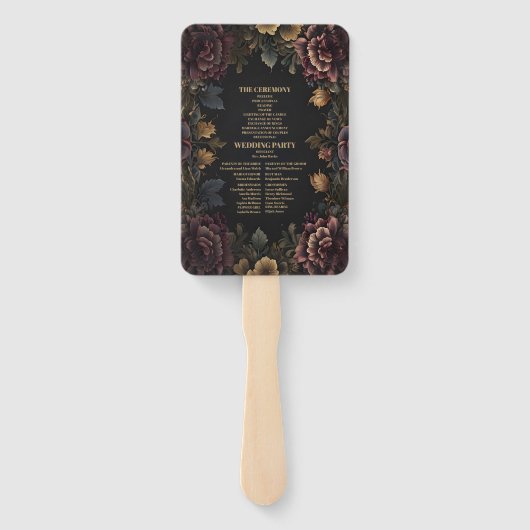 Éventail Mariage de charpente florale gothique victorien (Dos)