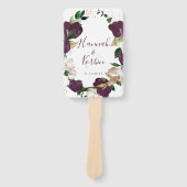 Éventail Mariage de couronne de fleurs de prune ivoire (Devant)