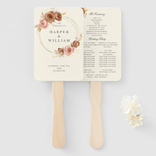 Éventail mariage de couronnes en or rose doux champagne