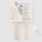 Éventail Mariage de Dreamcatcher en plumes de la tribu Boho (Devant et derrière)