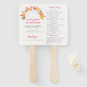 Éventail Mariage de feuillage de Fleur sauvage Boho violet (Devant et derrière)