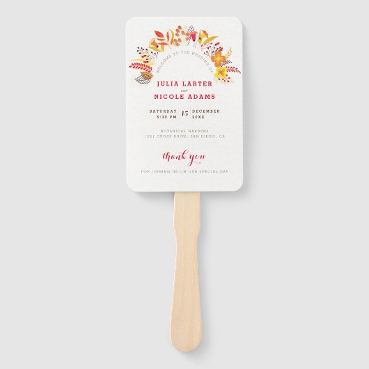 Éventail Mariage de feuillage de Fleur sauvage Boho violet  (Devant)