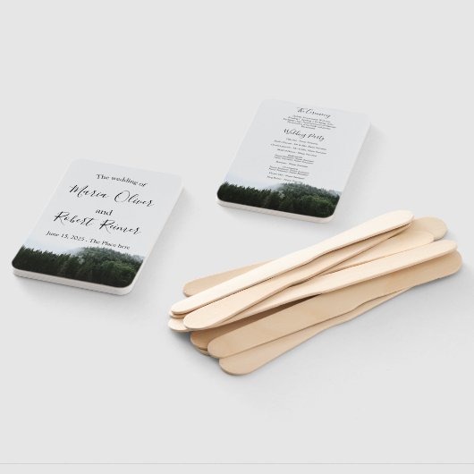 Éventail Mariage de forêt pluviale simple et boisée (Non-assemblé)