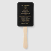 Éventail Mariage de galaxie céleste d'or noir mystique (Dos)