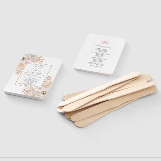 Éventail Mariage de gazon Pampas (Non-assemblé)