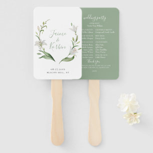 Éventail Mariage de gerbe végétale blanche