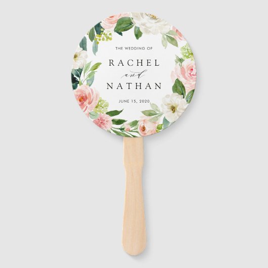 Éventail Mariage de germe floral à fleurs blanches (Devant)