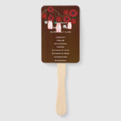 Éventail Mariage de jarres de mason rouge foncé rustique (Devant)