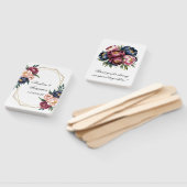 Éventail Mariage de la marine Bourgogne rose (Non-assemblé)