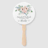 Éventail Mariage de l'eucalyptus rose bohème (Devant)