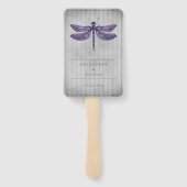 Éventail Mariage de libellules à bijoux pourpre Faveur (Dos)