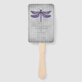 Éventail Mariage de libellules à bijoux pourpre Faveur (Devant)