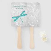 Éventail Mariage de libellules turquoises Favoriser le vent (Devant et derrière)