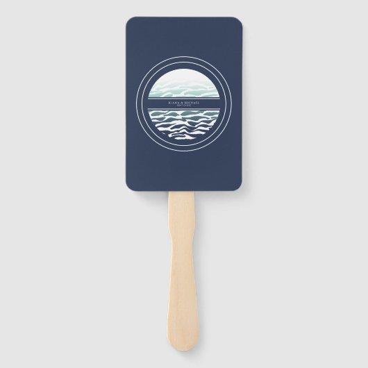Éventail Mariage de mer Blue Wave V2 ID836 (Dos)
