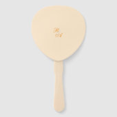 Éventail Mariage de monogramme de ruban Rose d'or (Dos)