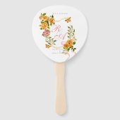 Éventail Mariage de monogramme de ruban Rose d'or (Devant)