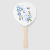 Éventail Mariage de monogramme Rose bleu (Devant)