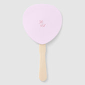 Éventail Mariage de monogramme rose rose (Dos)