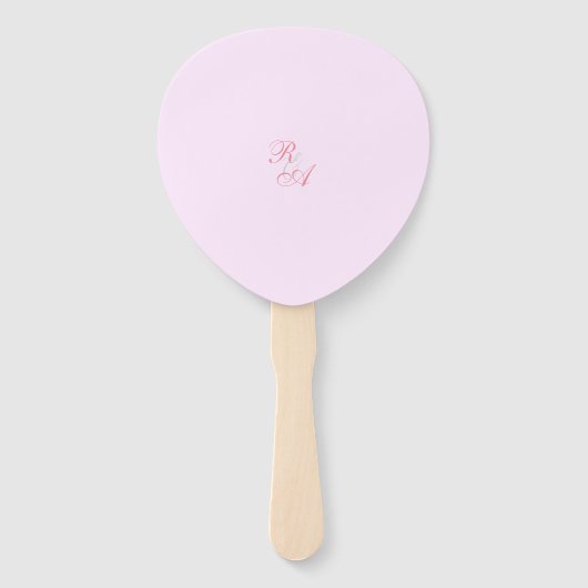 Éventail Mariage de monogramme rose rose (Dos)
