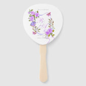 Éventail Mariage de monogramme Rose violet (Devant)