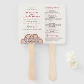 Éventail Mariage de Motif de mandala géométrique classique (Devant et derrière)