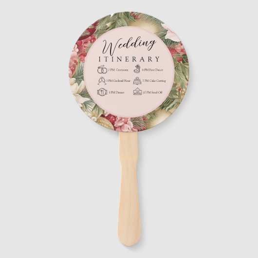 Éventail Mariage de Noël festif (Devant)