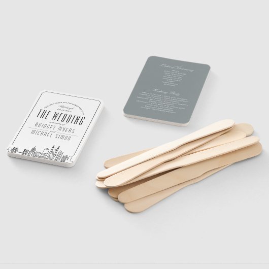 Éventail Mariage de Pittsburgh | Ventilateur main du progra (Non-assemblé)