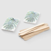 Éventail Mariage de plage de feuilles tropicales (Non-assemblé)