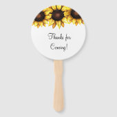 Éventail Mariage de tournesol Favoriser Blanc Jaune Fans fl (Dos)