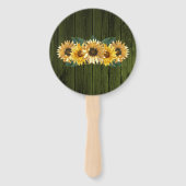 Éventail Mariage de tournesol vert rustique Favoriser le ve (Dos)