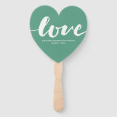 Éventail Mariage de typographie d'amour moderne (Devant)