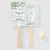 Éventail Mariage de verdure romantique Programme de mariage (Devant et derrière)