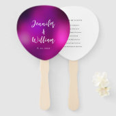 Éventail Mariage de voyants à chaîne argentée pourpre (Devant et derrière)