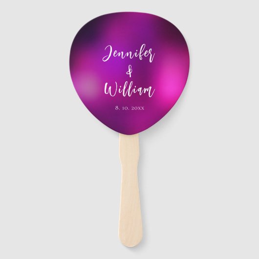 Éventail Mariage de voyants à chaîne argentée pourpre (Devant)