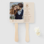 Éventail Mariage des étoiles célestes d'or mystique (Devant et derrière)