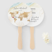 Éventail Mariage Destination Passport Carte du monde Mexiqu (Devant et derrière)