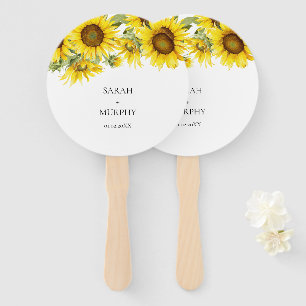 Éventail Mariage d'été au tournesol élégant